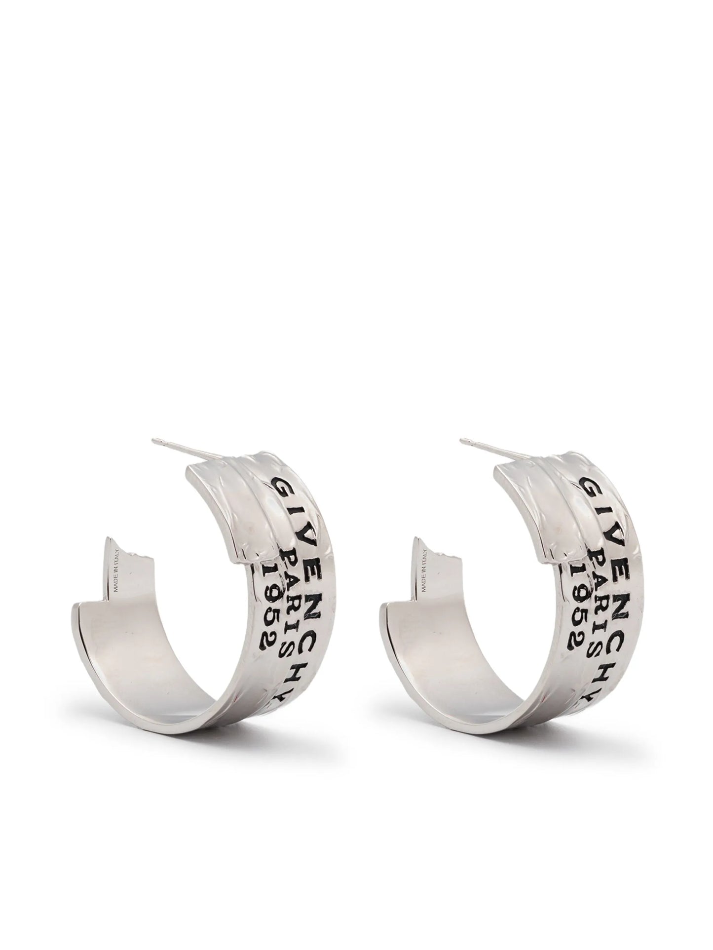 logo-engraved hoop earrings