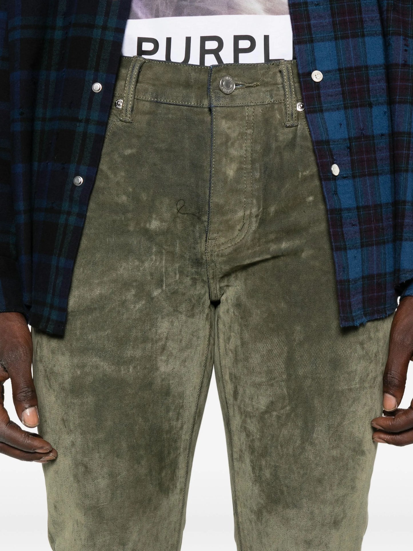flocked flared jeans