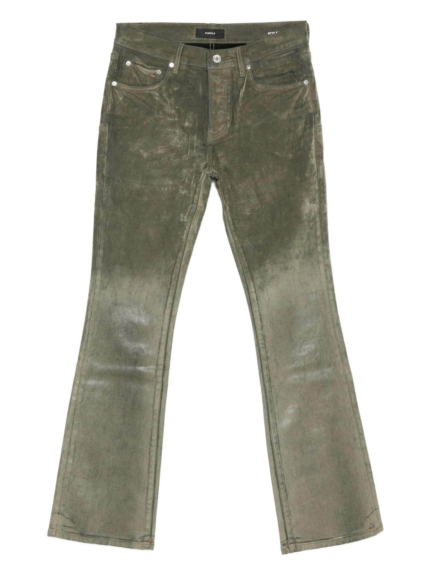 flocked flared jeans