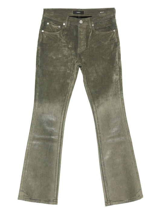 flocked flared jeans