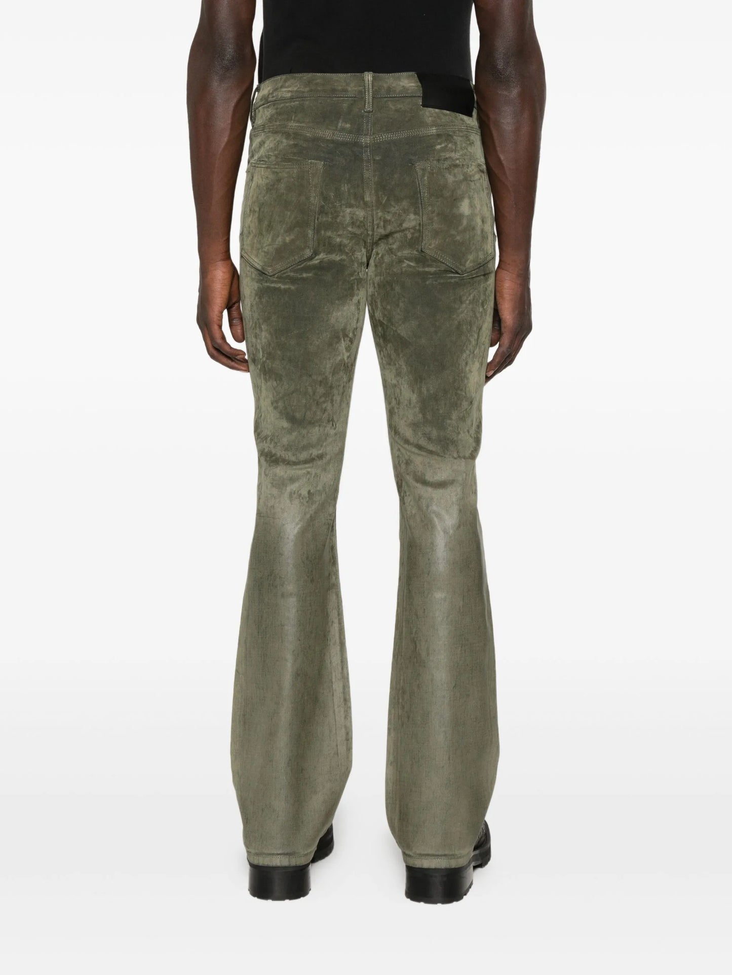 flocked flared jeans