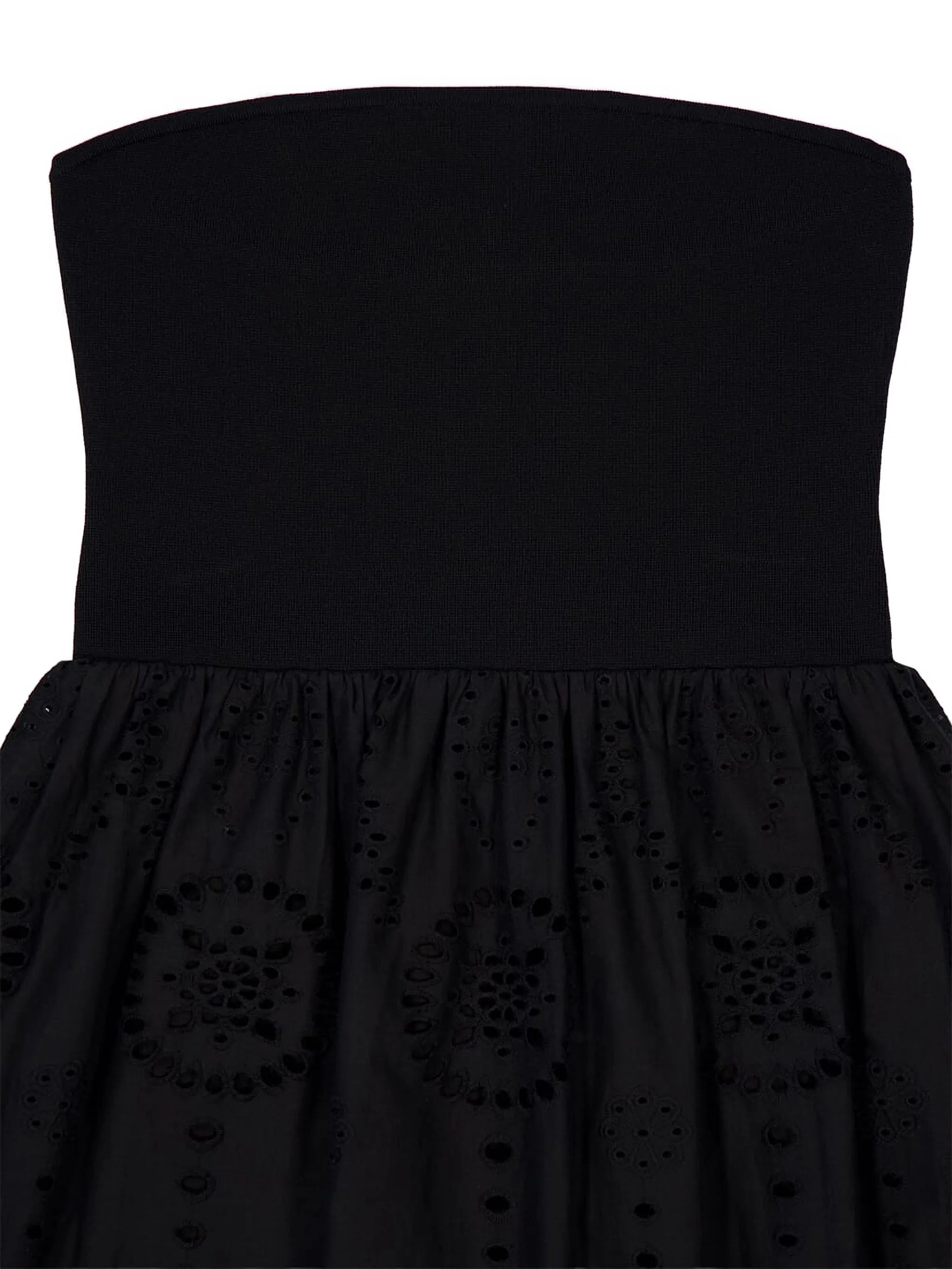 strapless broderie-anglaise maxi dress