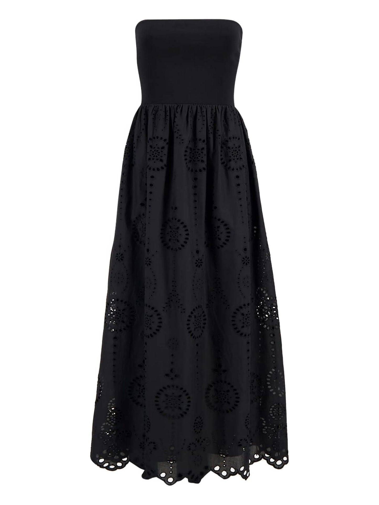 strapless broderie-anglaise maxi dress
