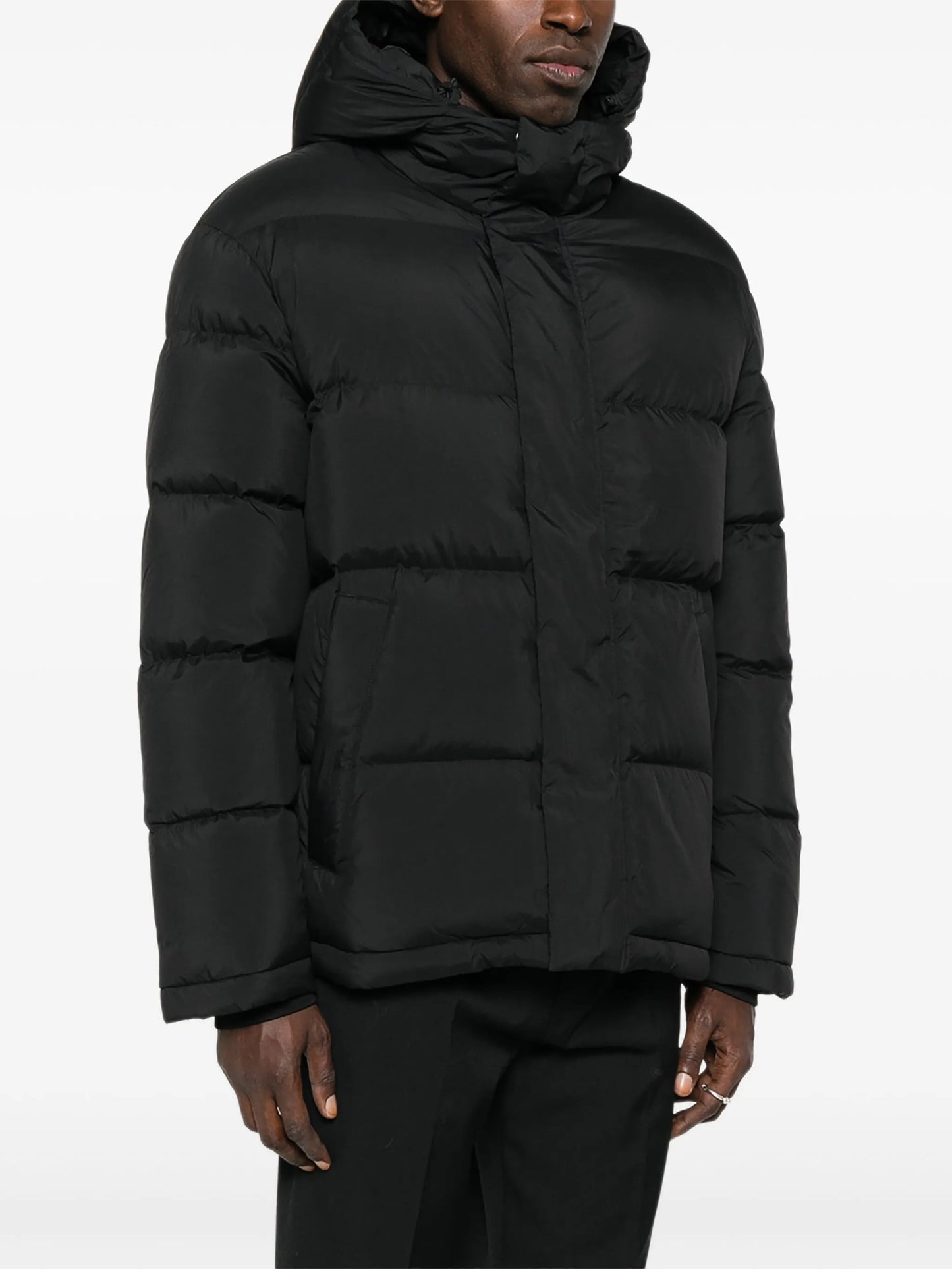 hooded quilted jacket