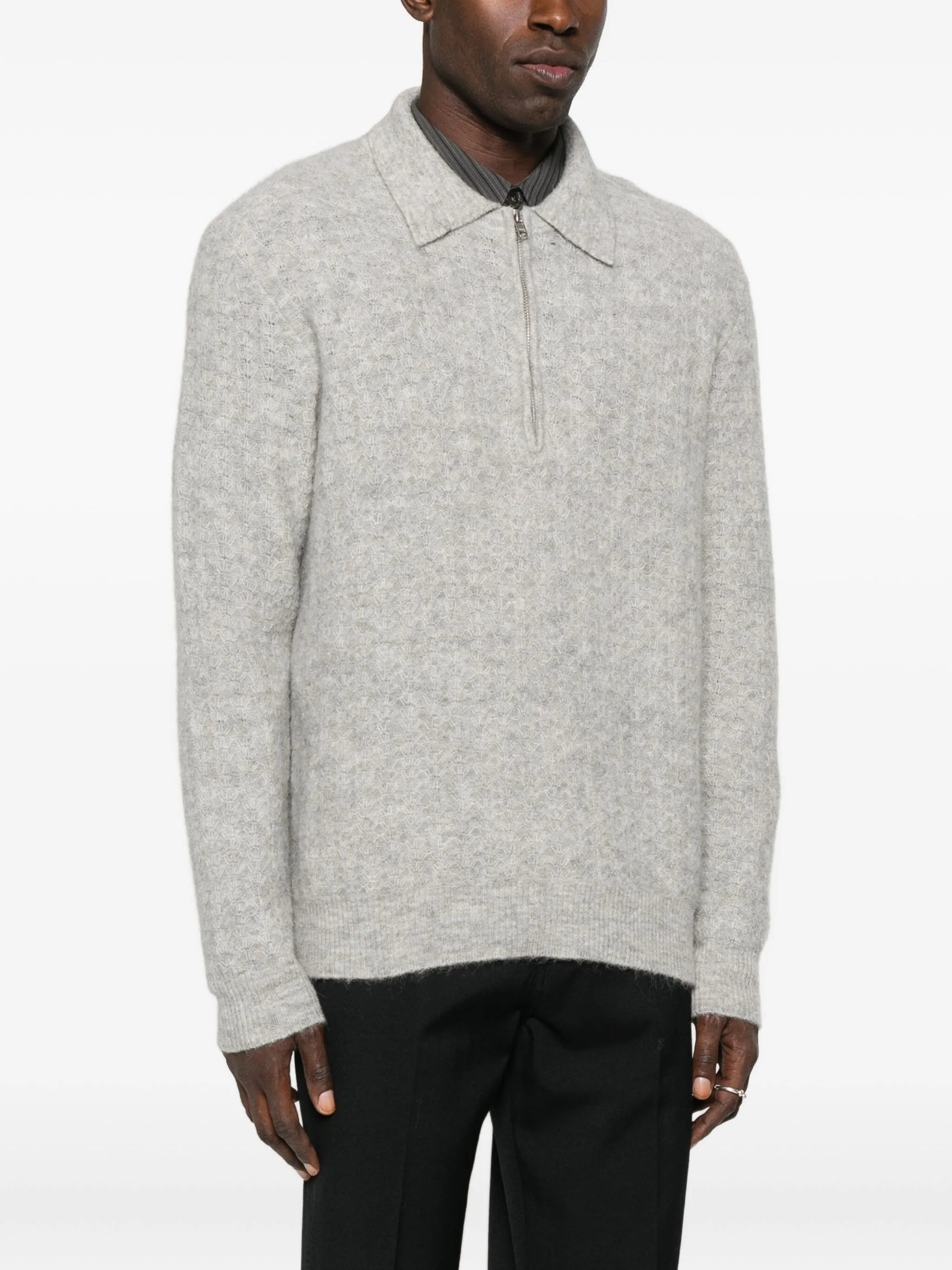 Alfie zip-neck polo shirt