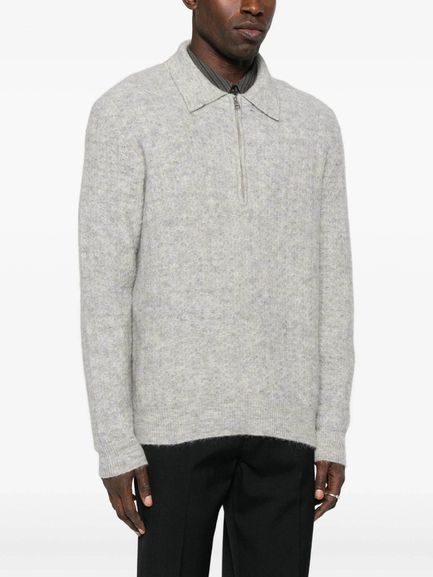 Alfie zip-neck polo shirt