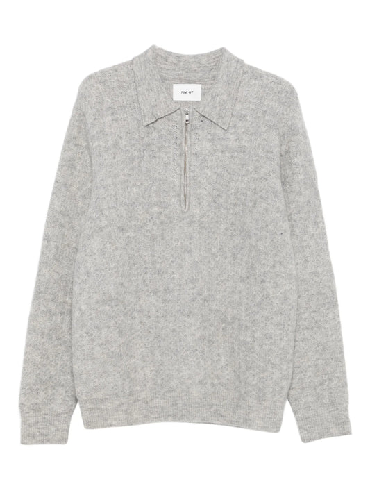 Alfie zip-neck polo shirt