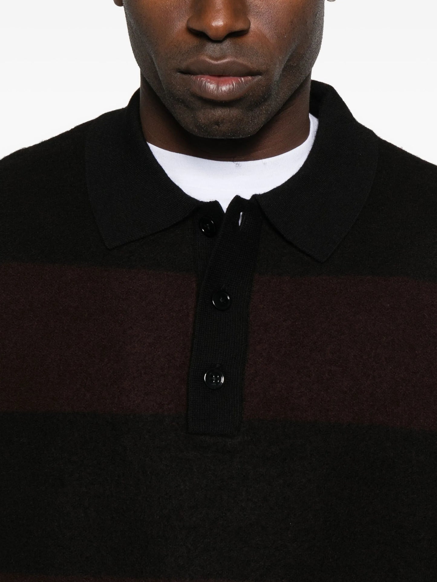 striped wool polo shirt