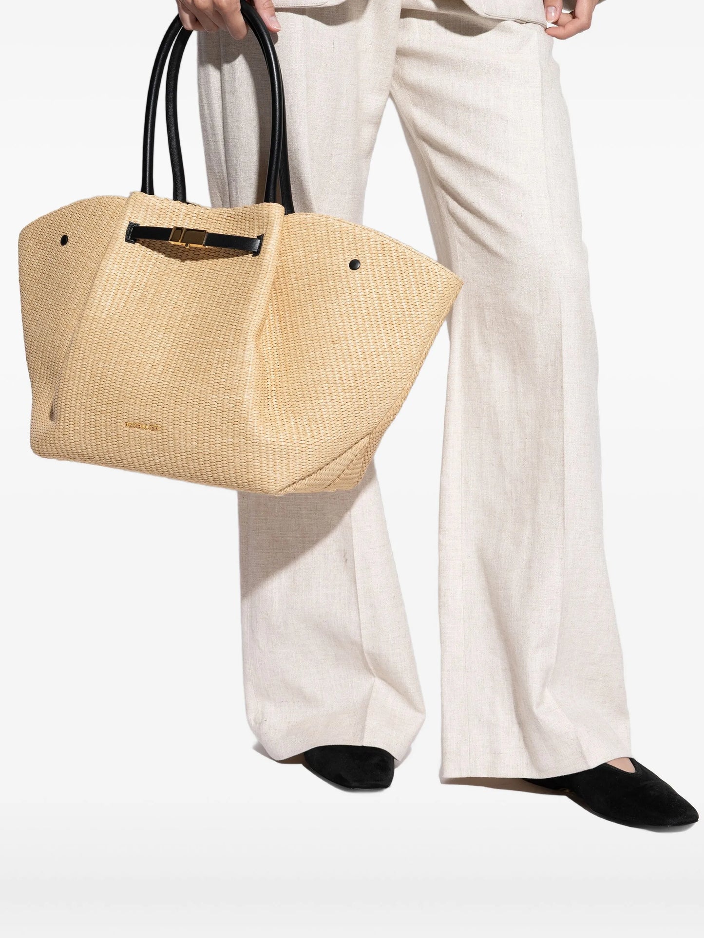 New York woven tote bag