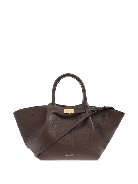 medium New York leather tote bag
