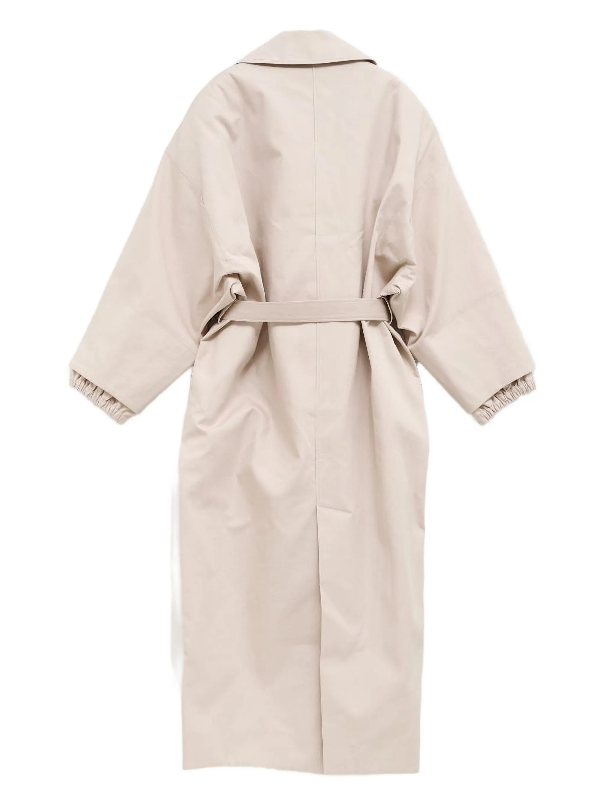 belted cuffed trench coat