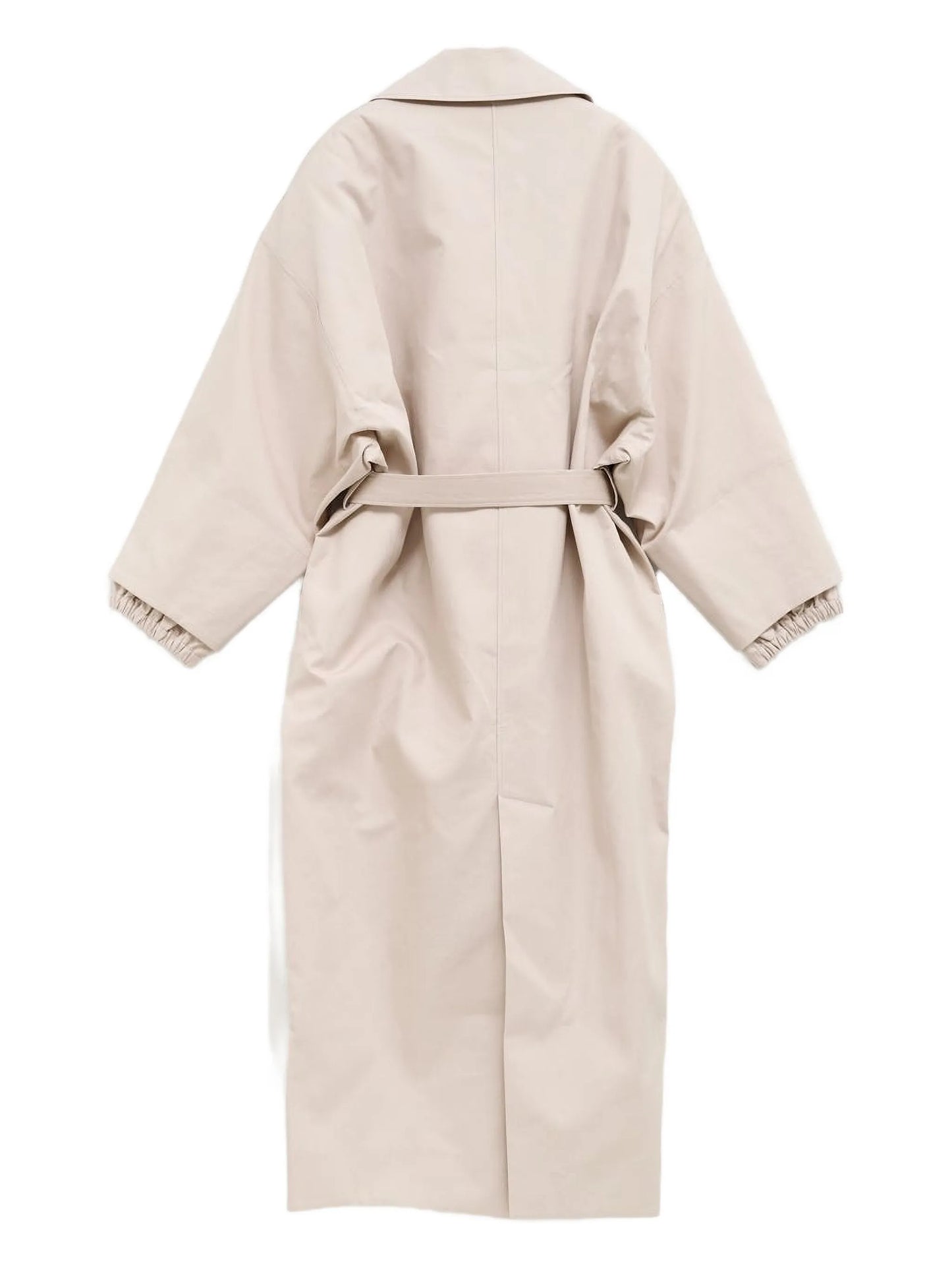 belted cuffed trench coat