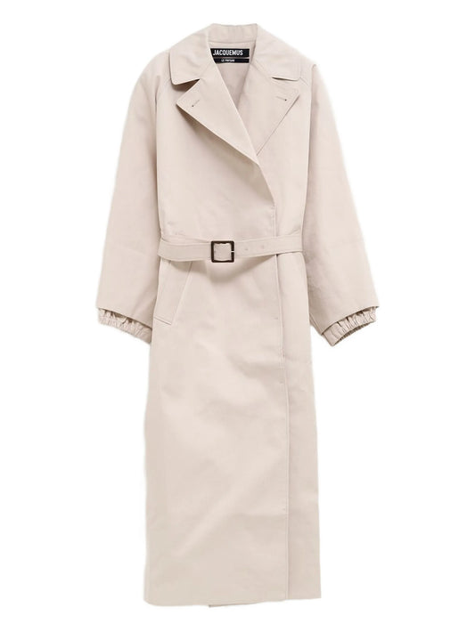 belted cuffed trench coat