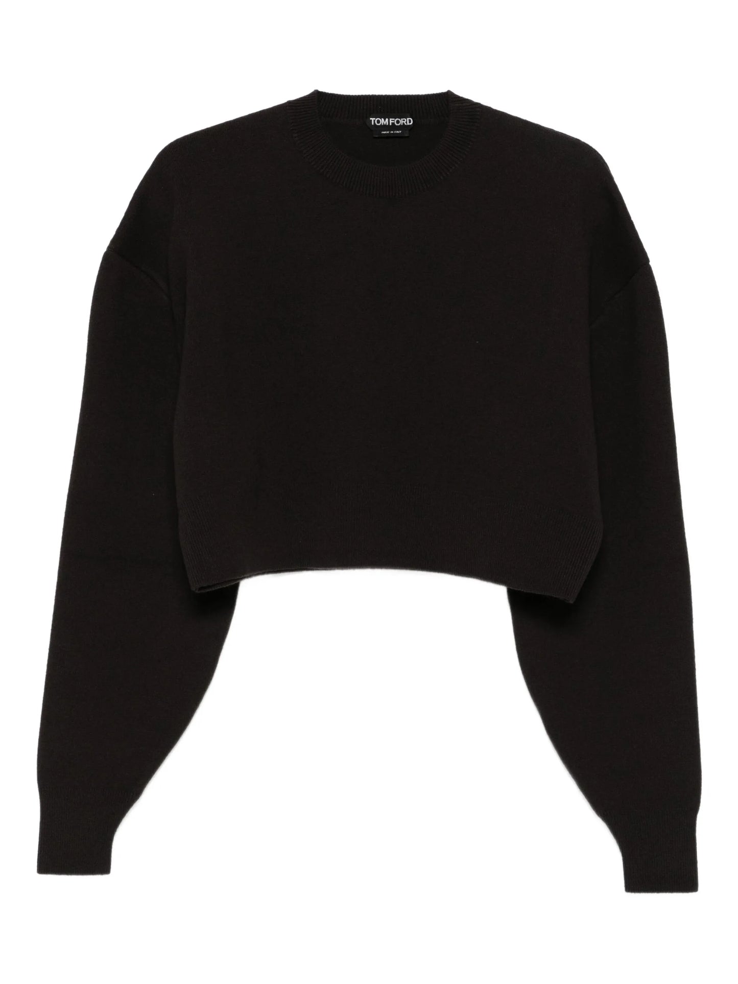 round-neck cropped sweatshirt