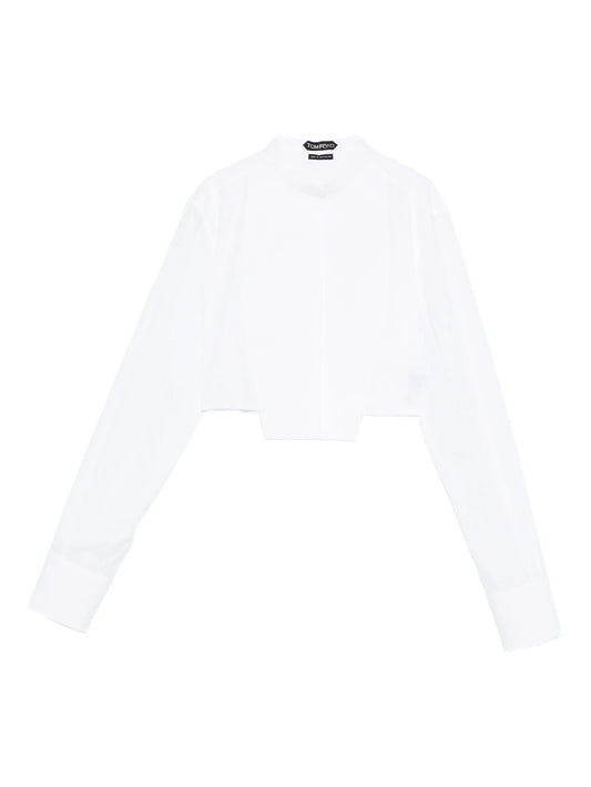 bib-collar cropped shirt