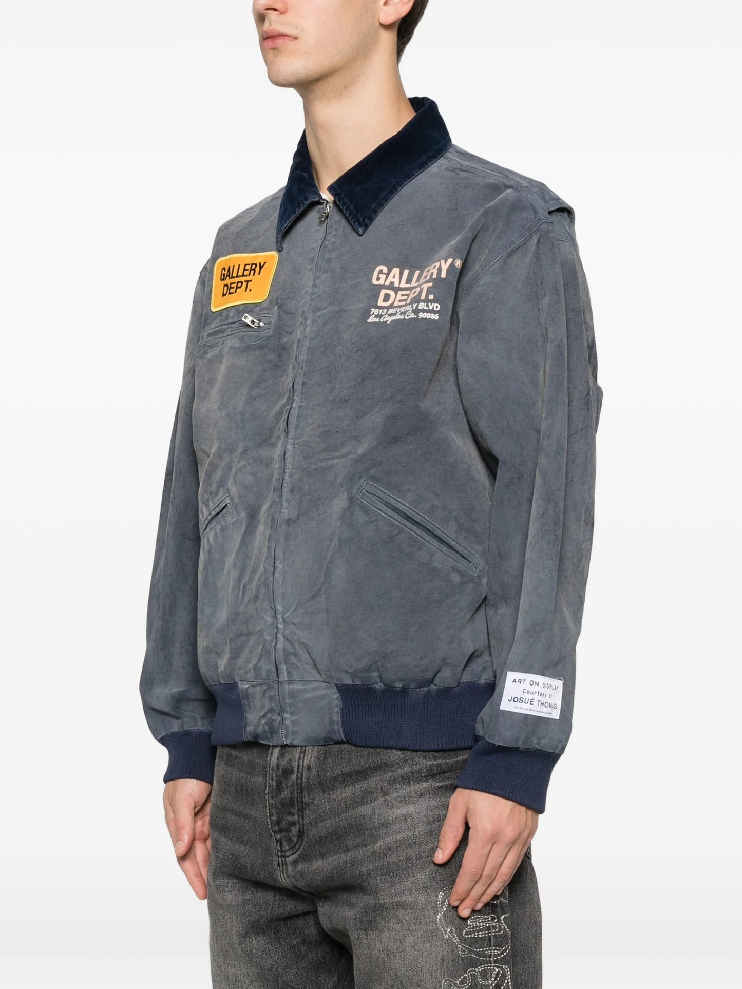 corduroy-collar denim jacket