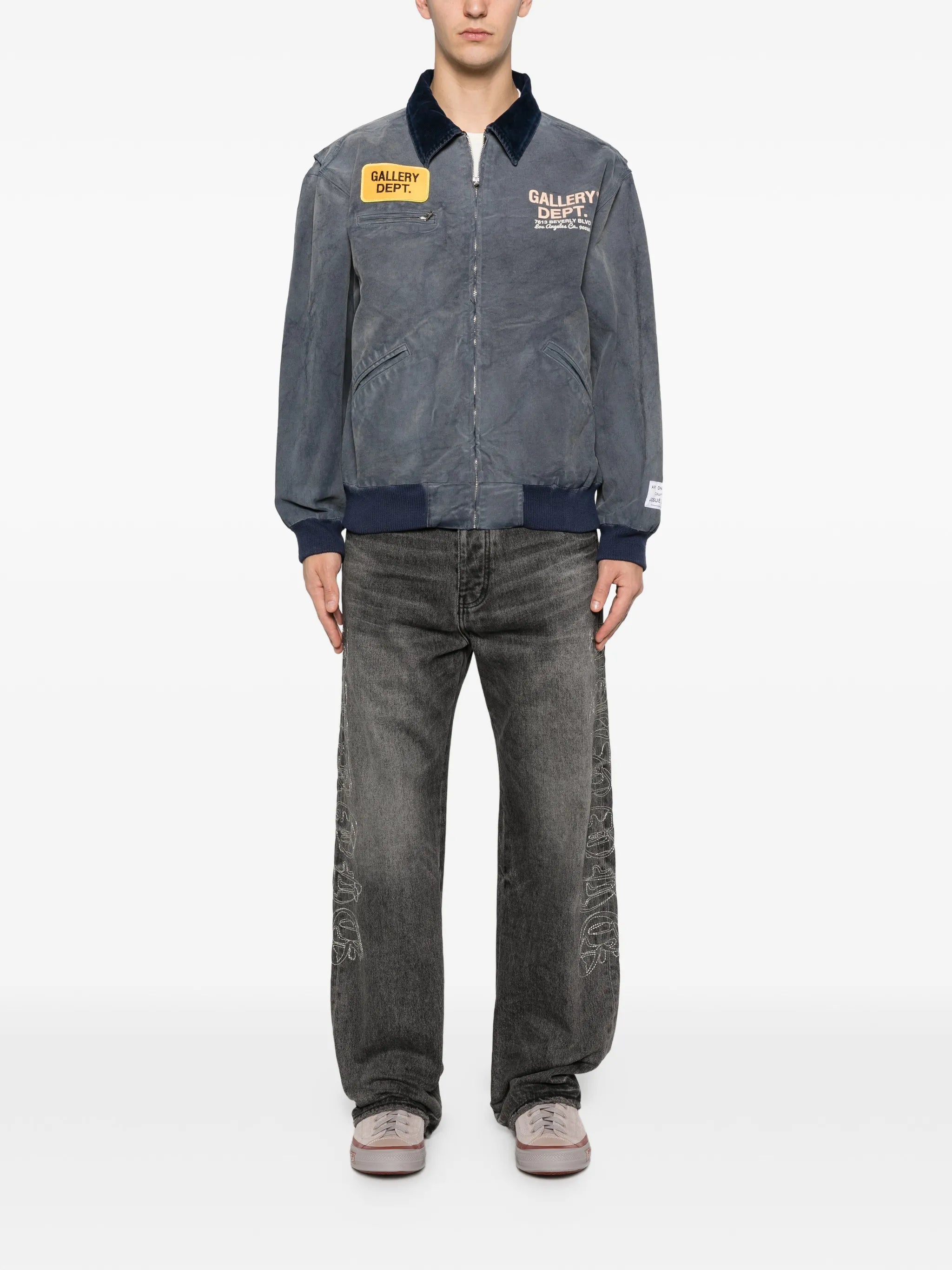 corduroy-collar denim jacket