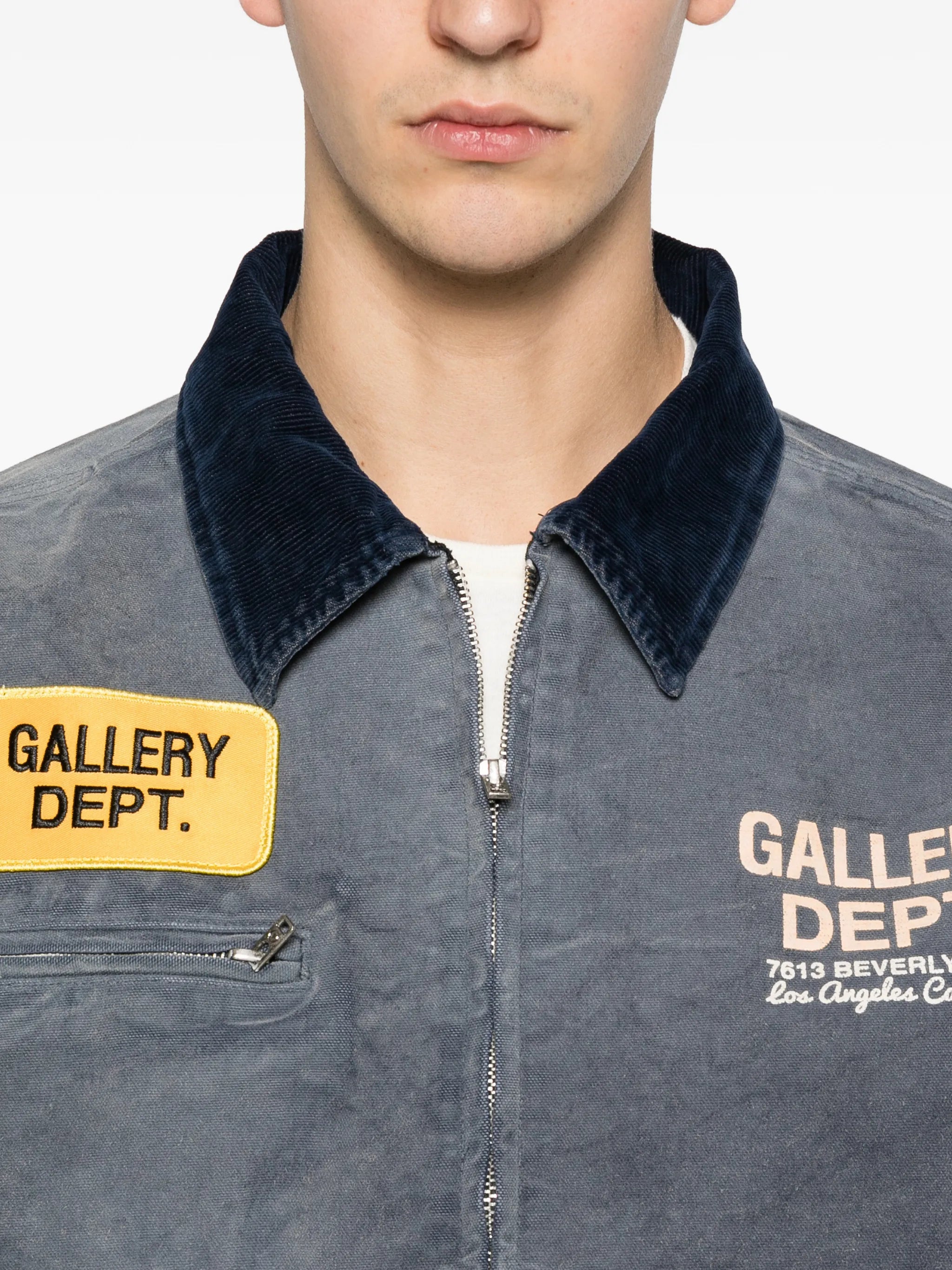 corduroy-collar denim jacket