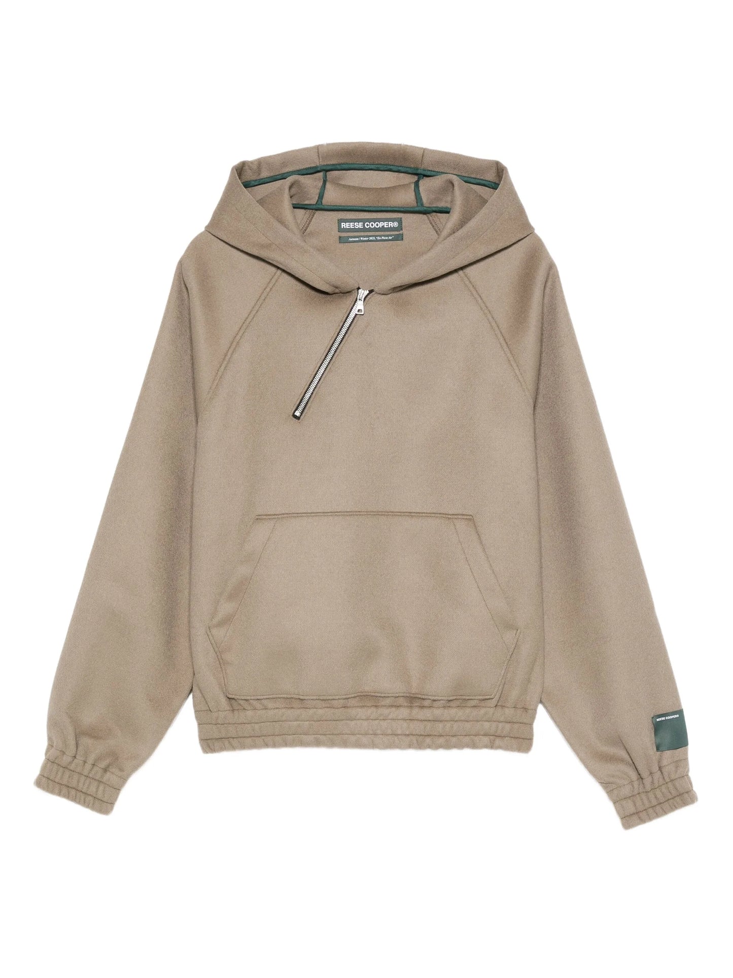 half-zip knitted hoodie