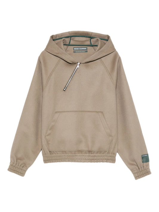 half-zip knitted hoodie