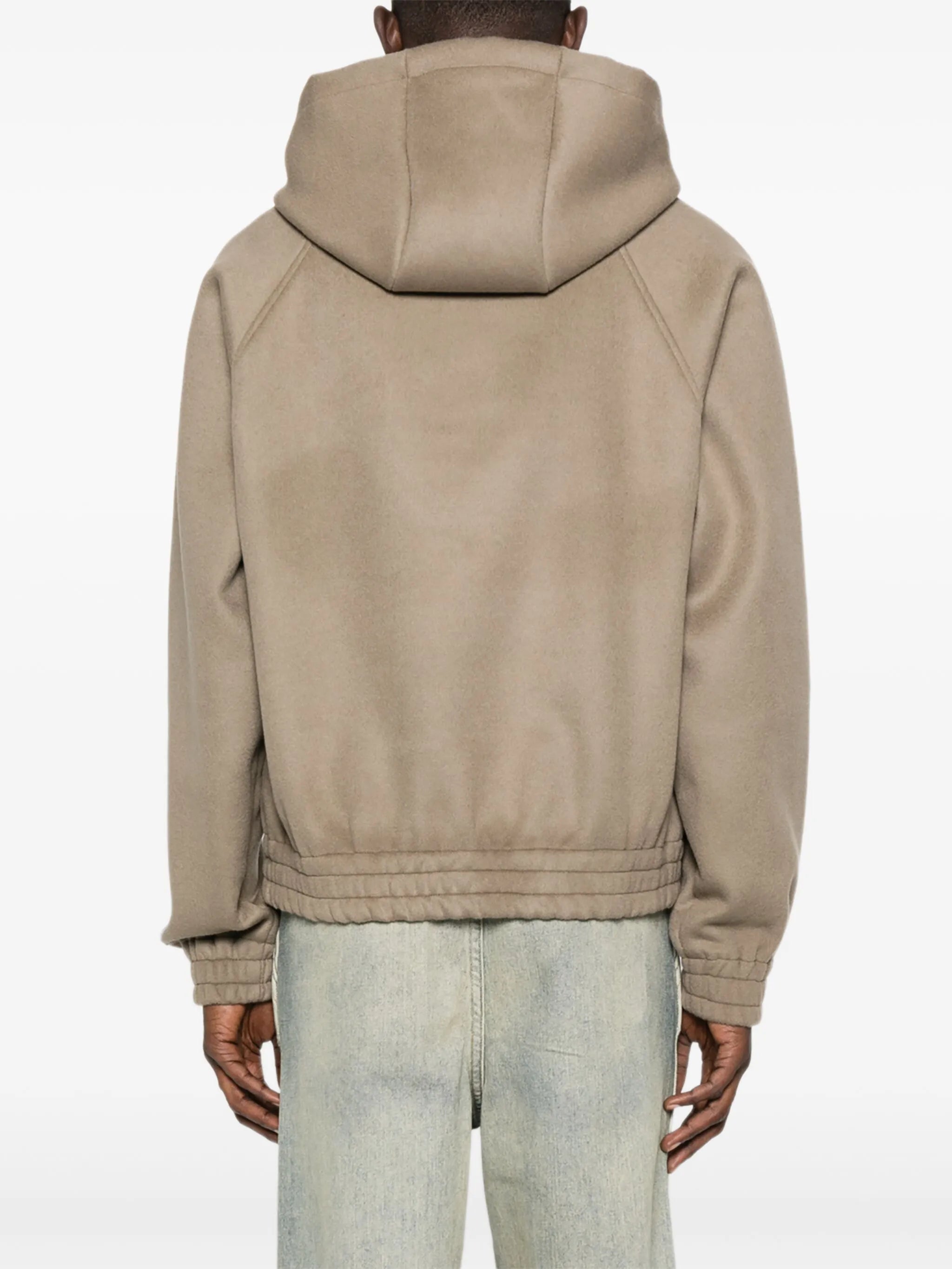 half-zip knitted hoodie