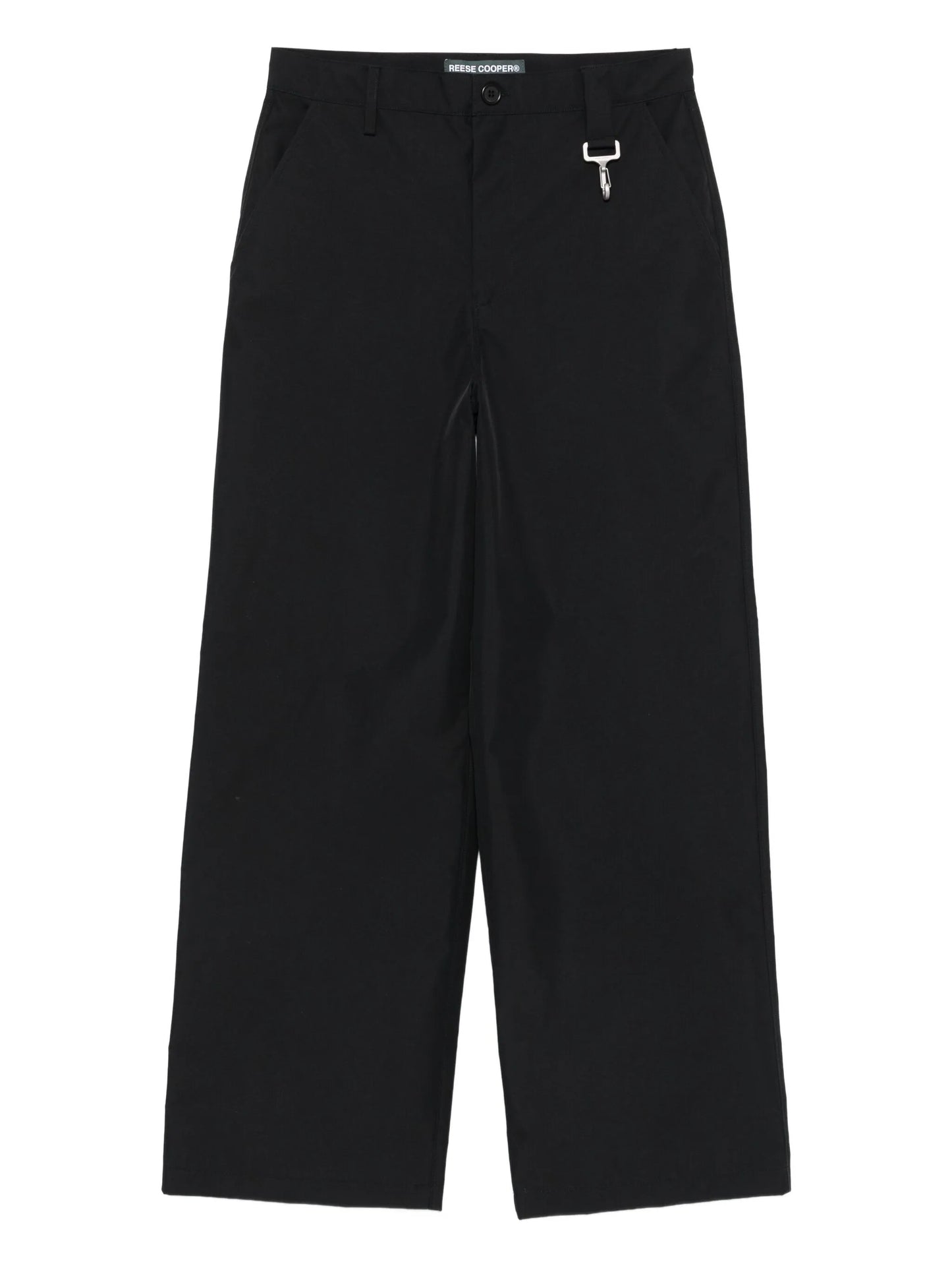 clasp-detail straight-leg trousers