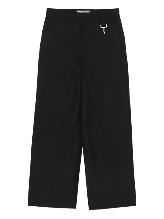 clasp-detail straight-leg trousers