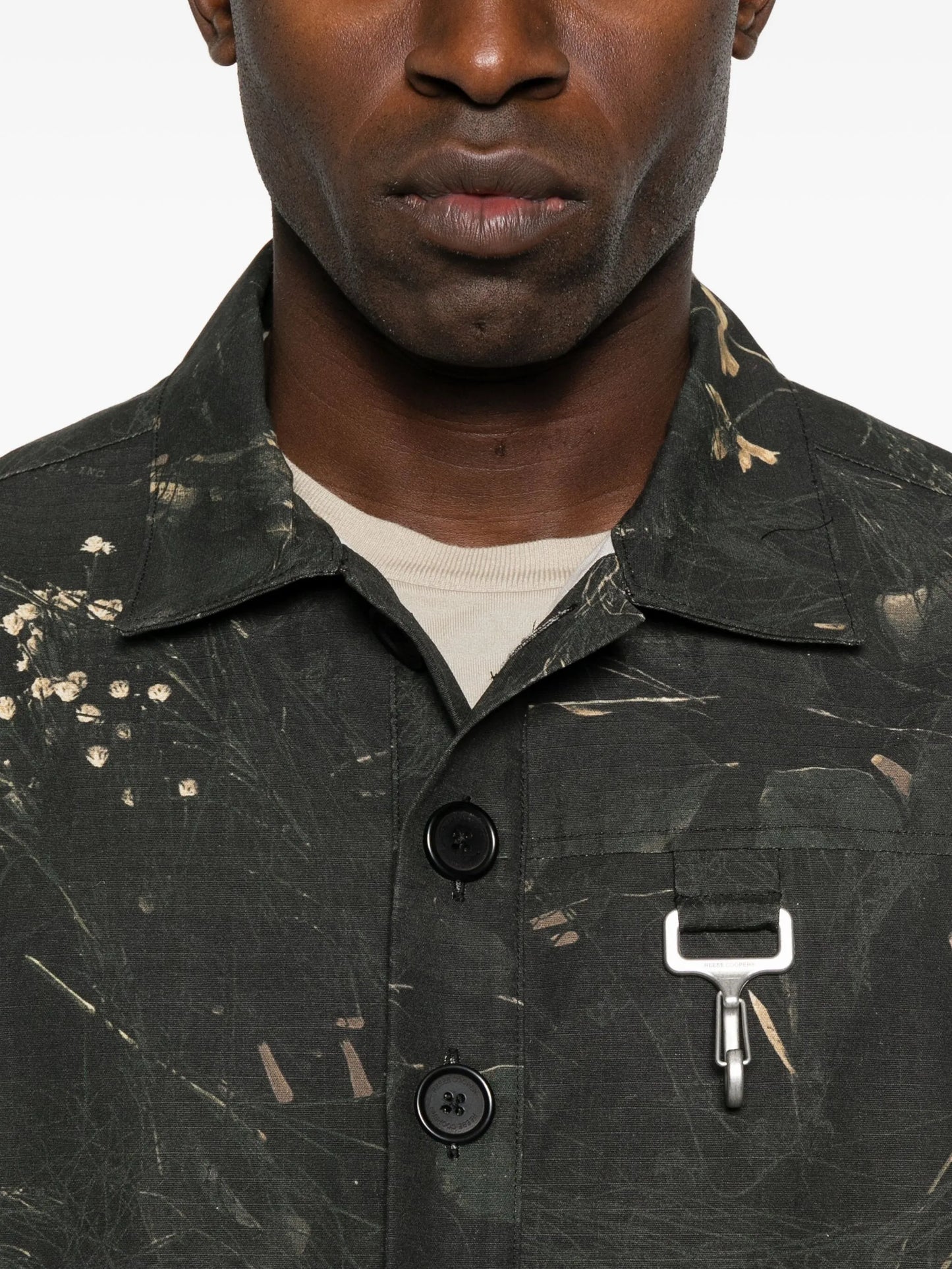 floral-print cargo shirt