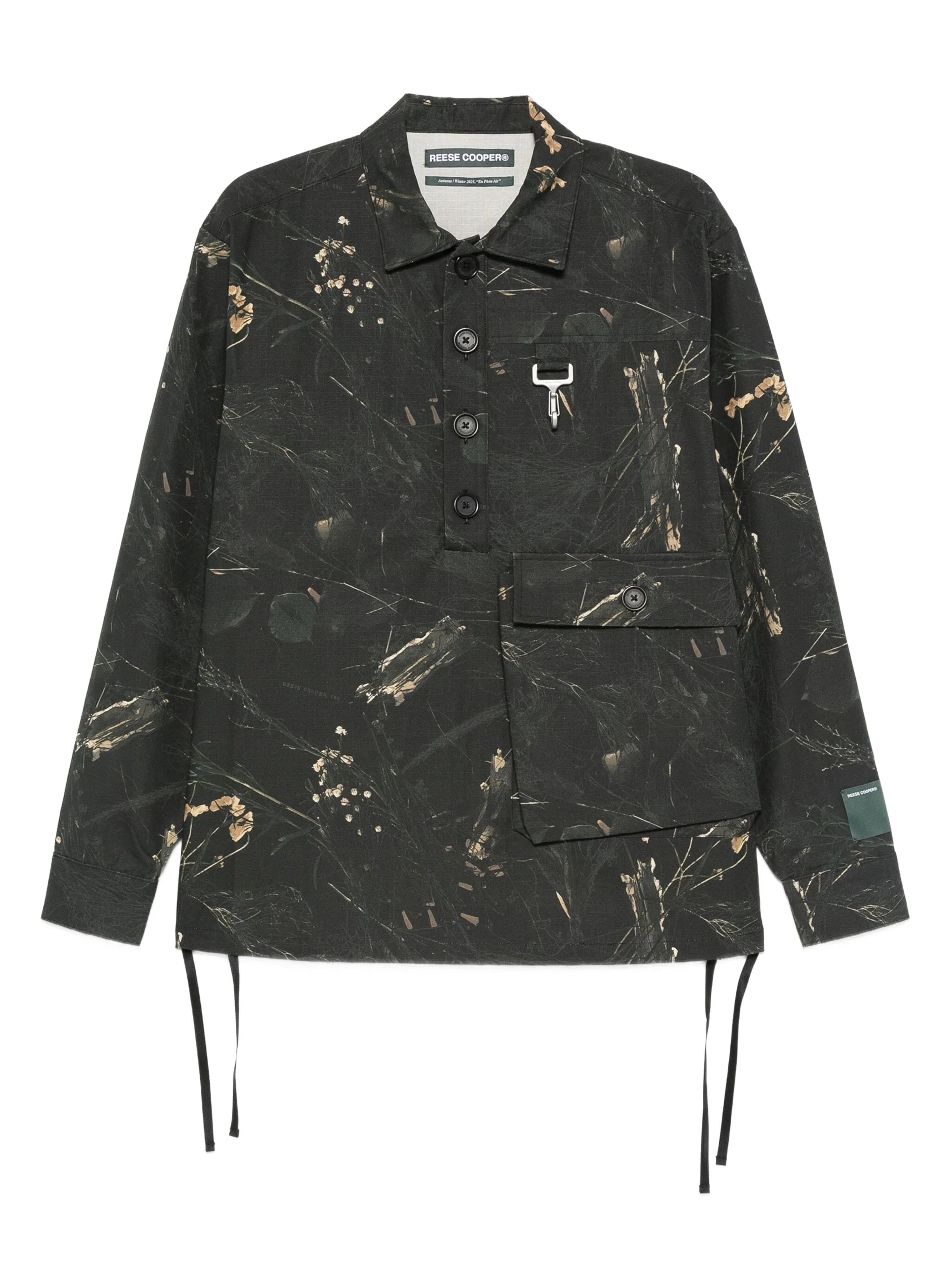 floral-print cargo shirt