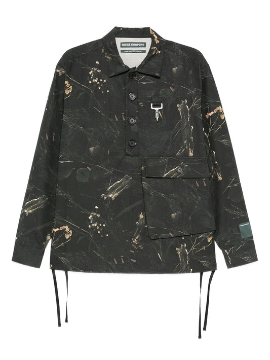 floral-print cargo shirt