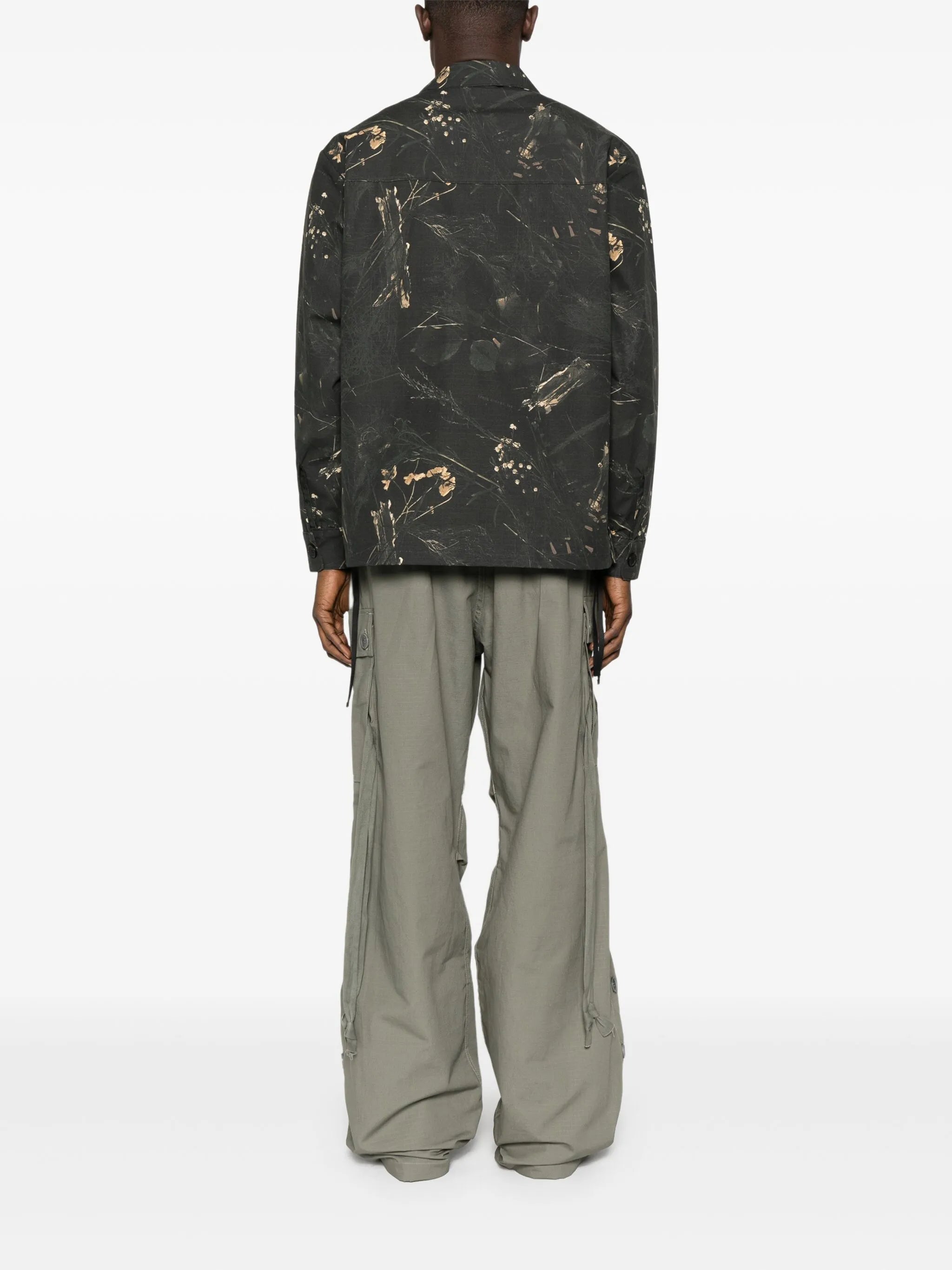 floral-print cargo shirt