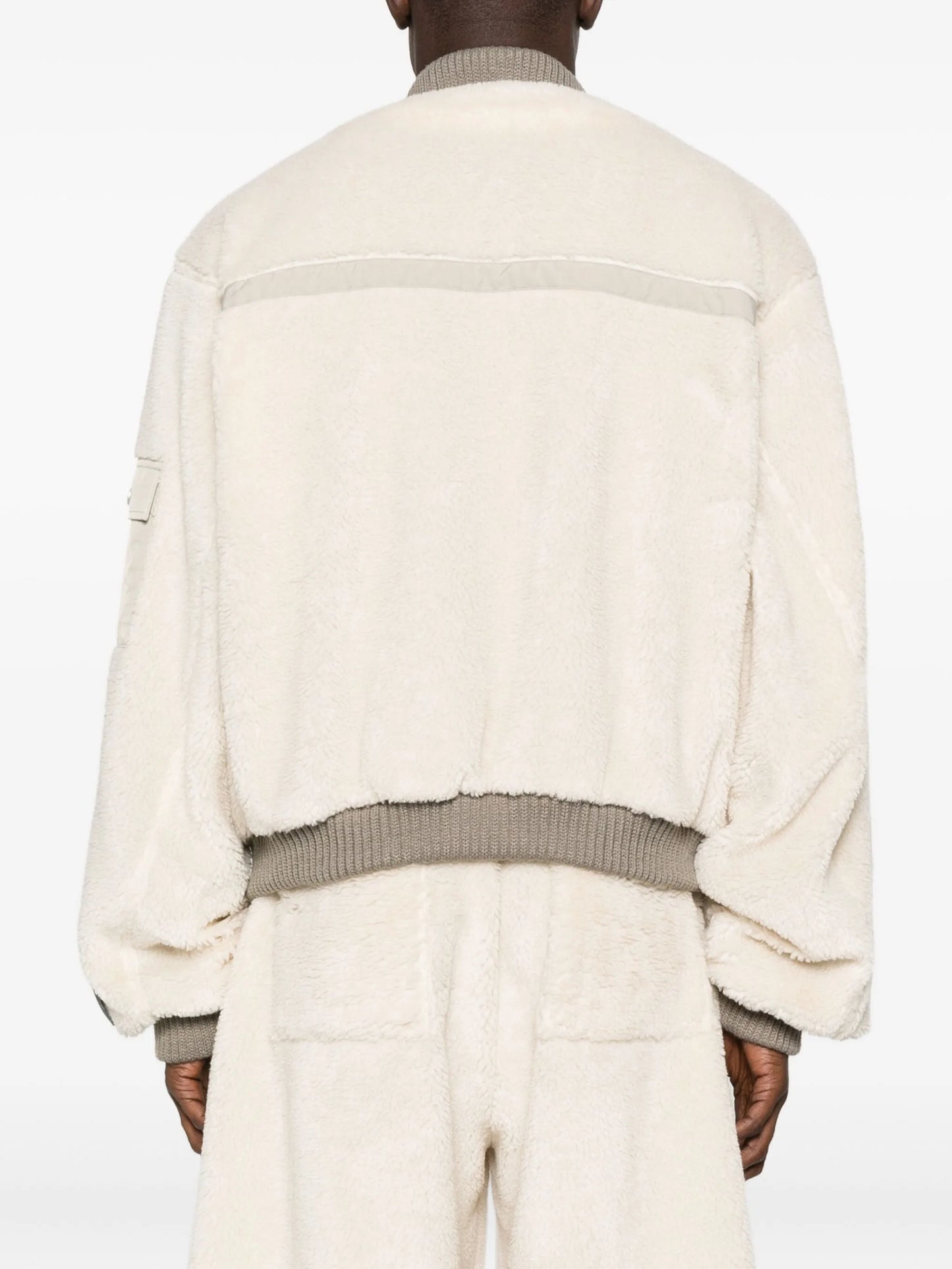fleece-texture bomber jacket