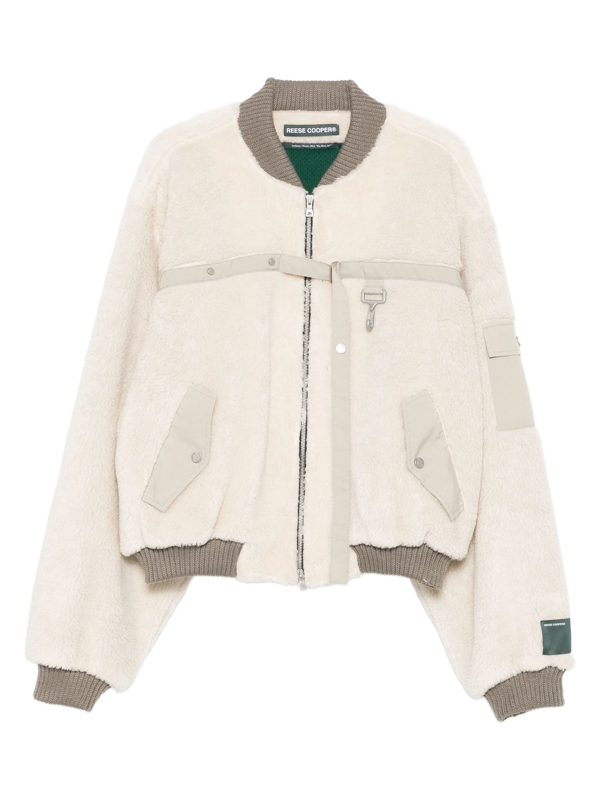 fleece-texture bomber jacket