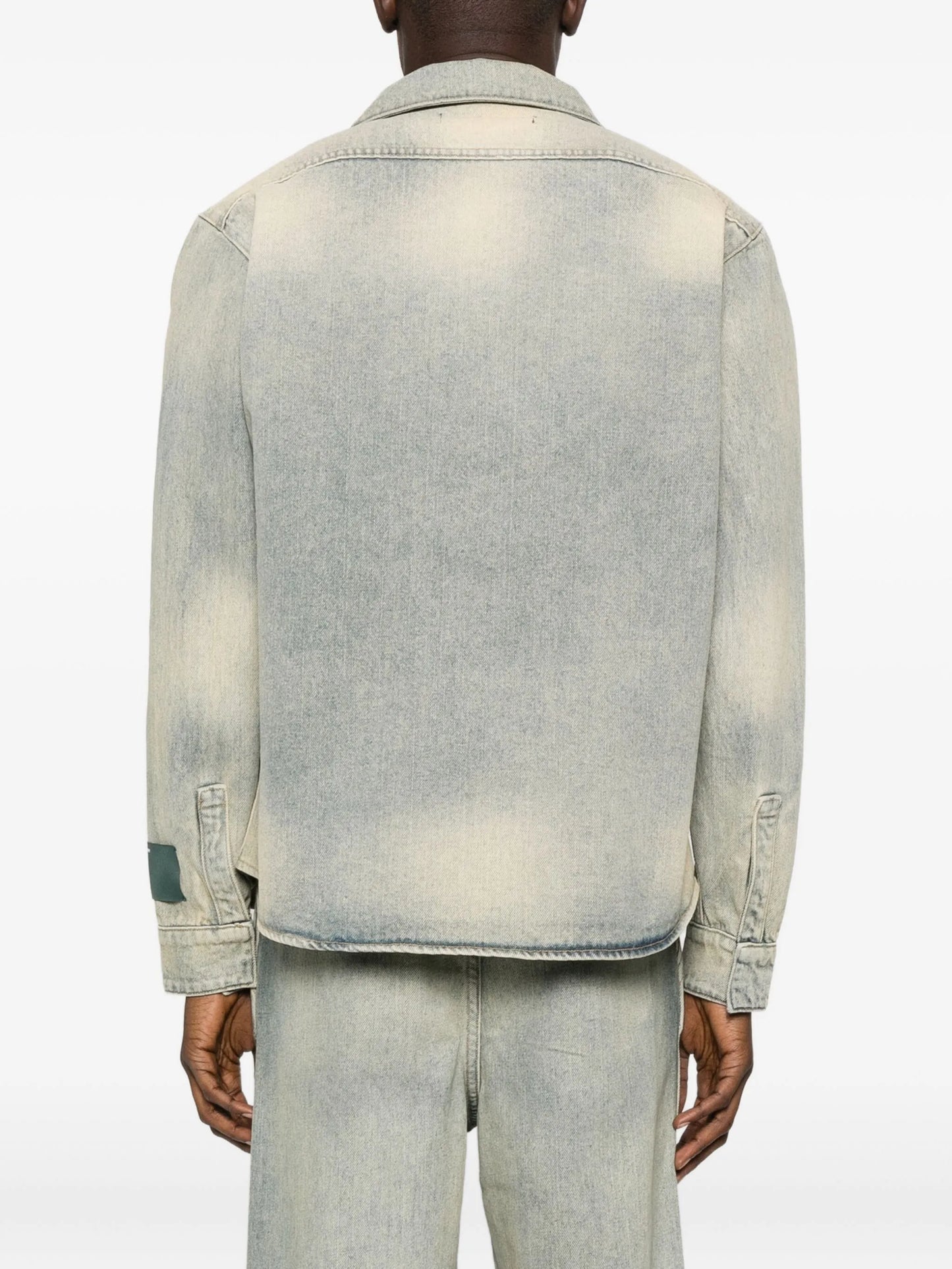 concealed-button flap-pocket shirt