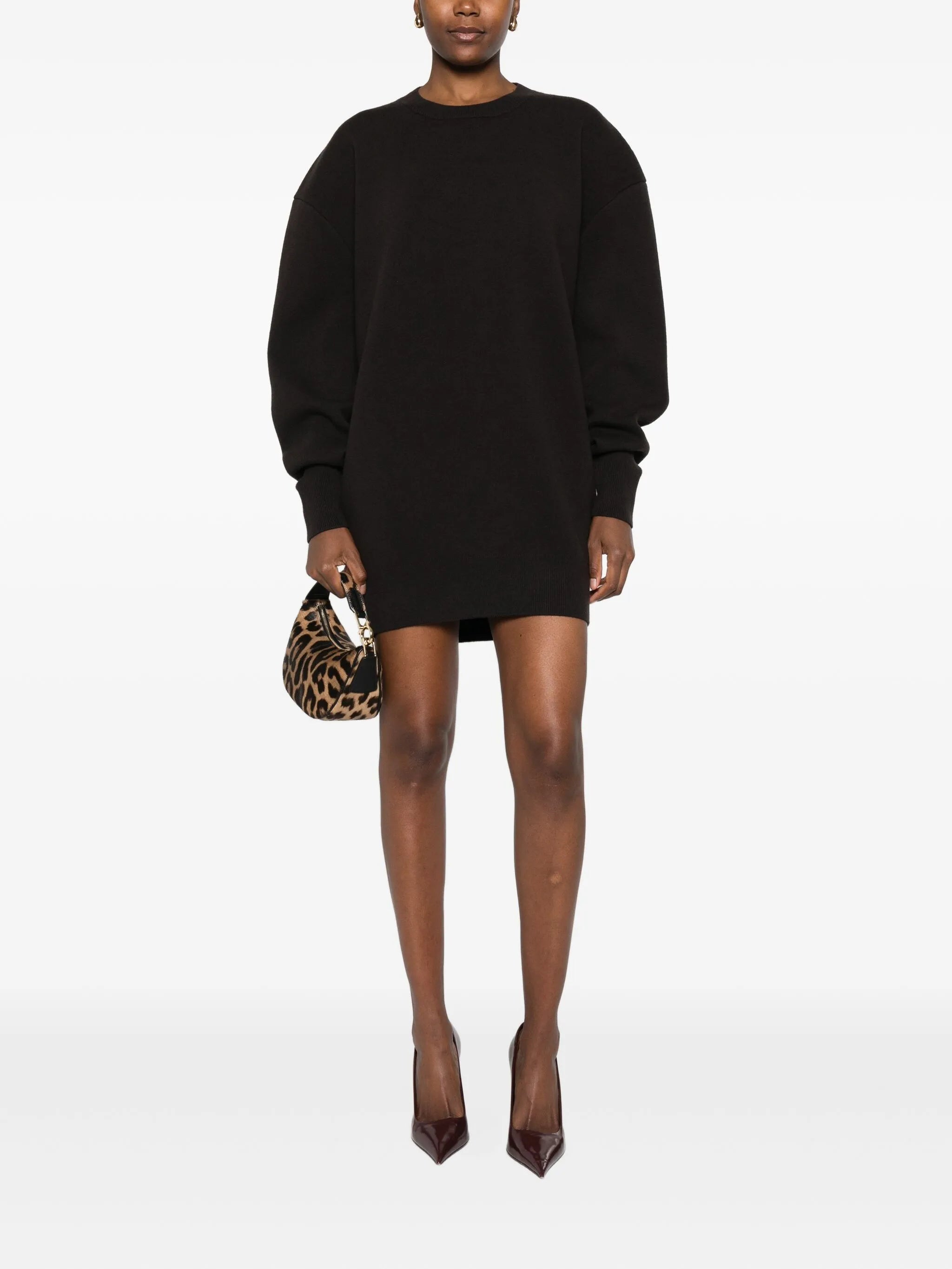 round-neck mini dress