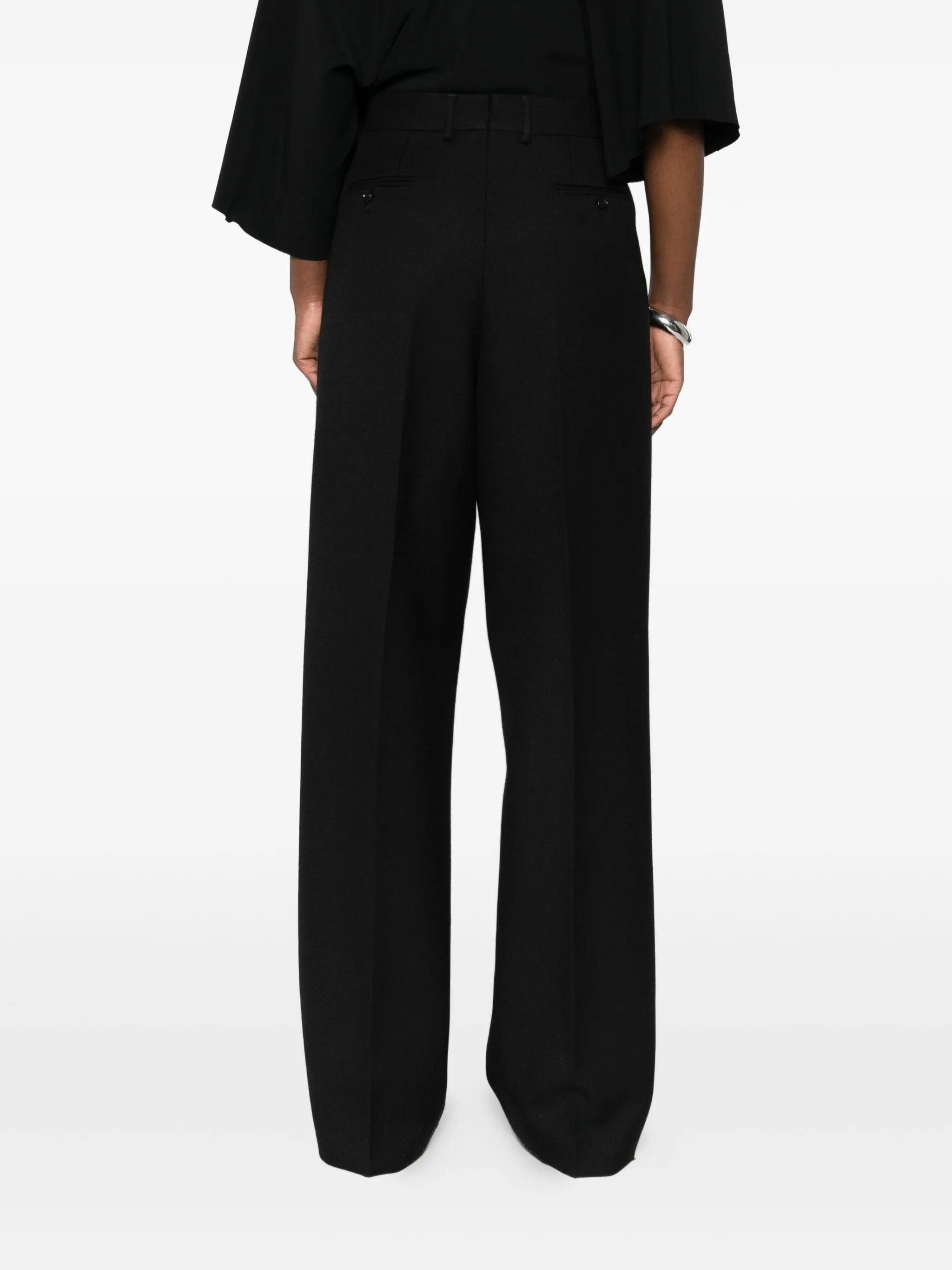 pleat-detail wide-leg trousers