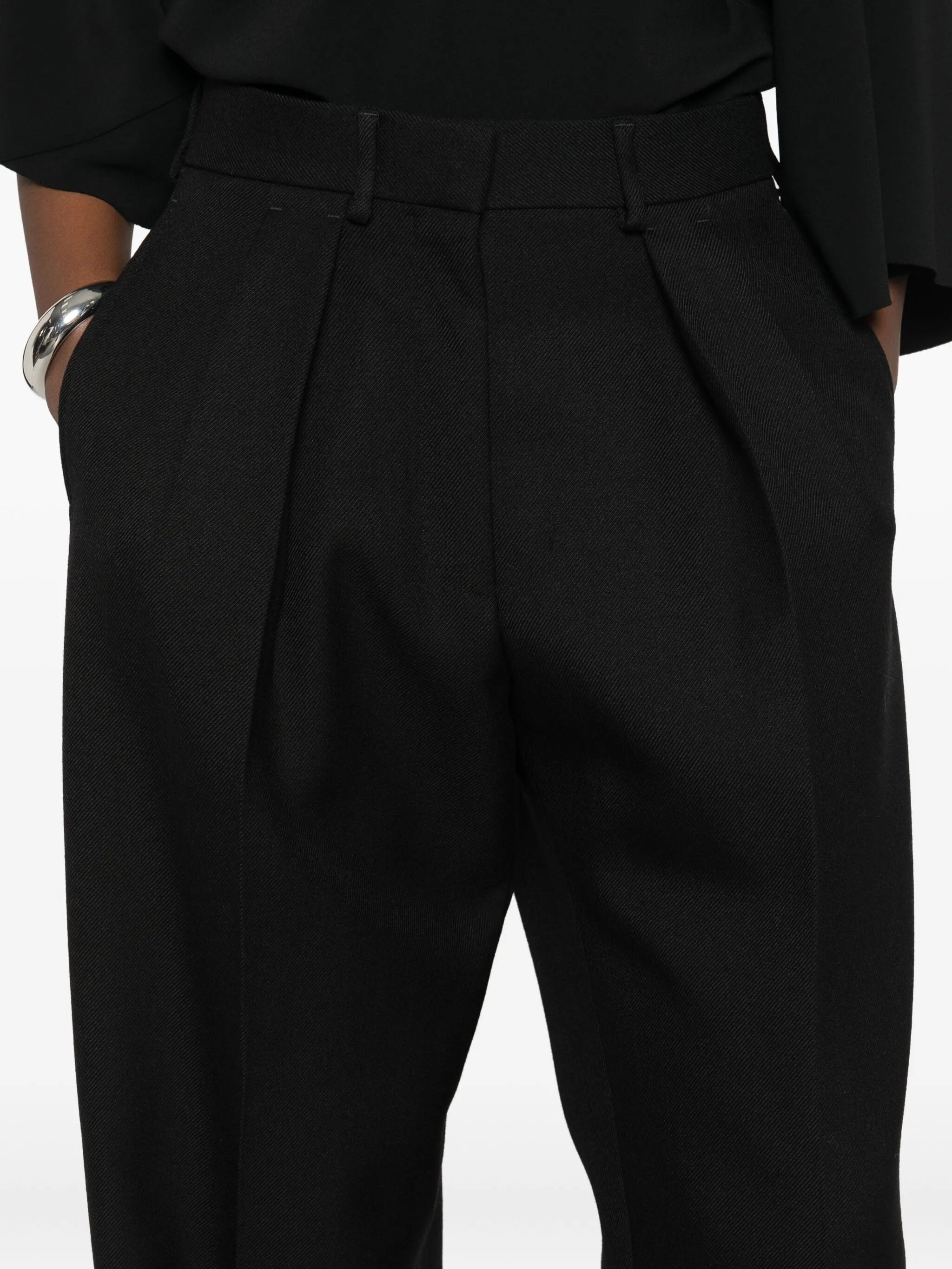 pleat-detail wide-leg trousers