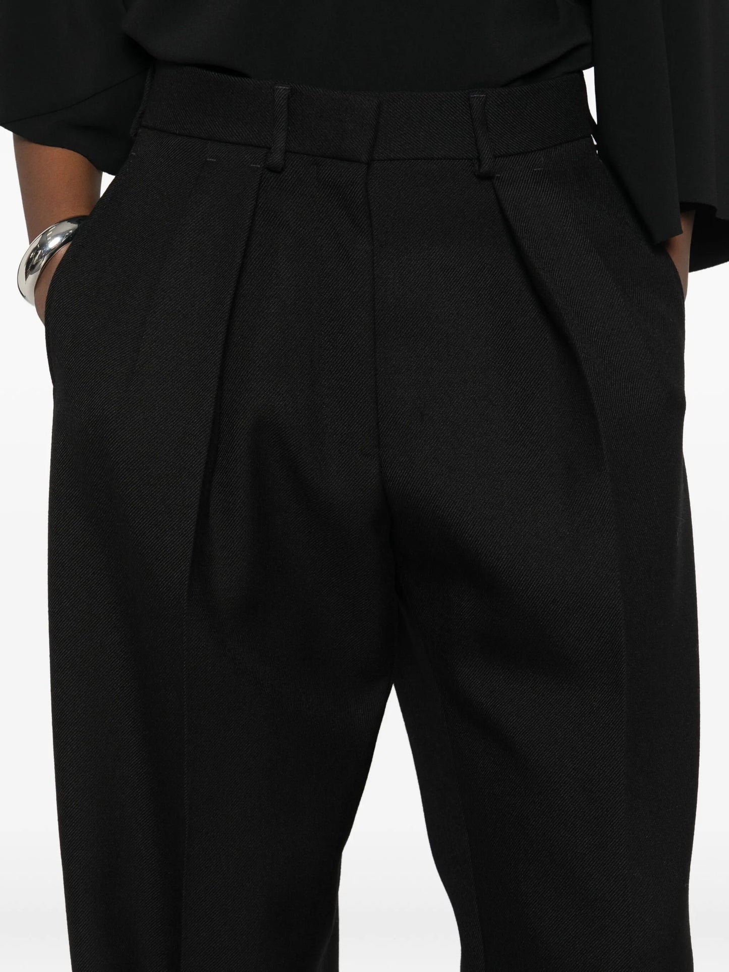 pleat-detail wide-leg trousers
