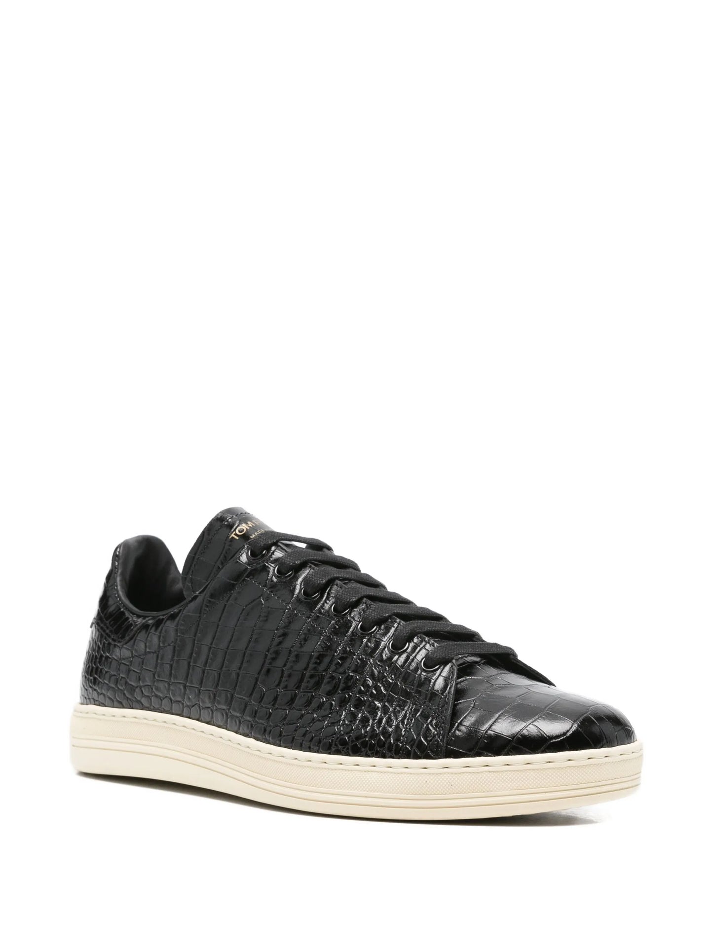 crocodile-embossed leather sneakers