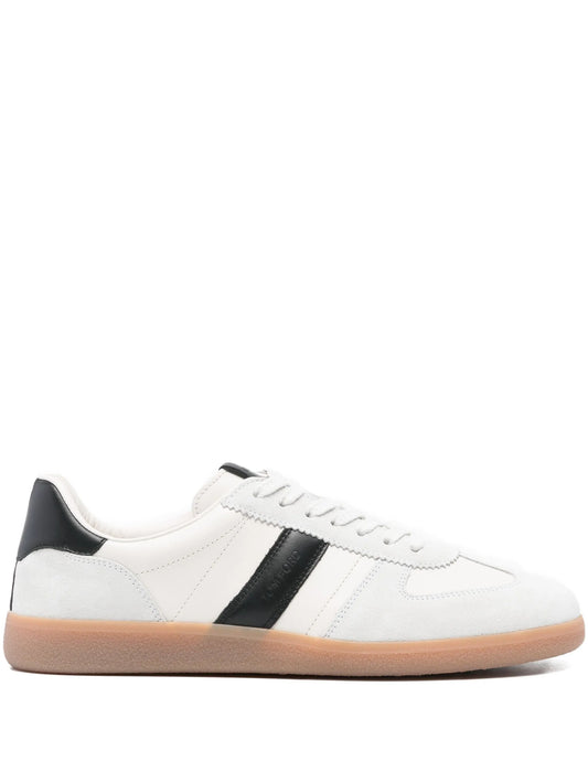 suede leather striped sneakers