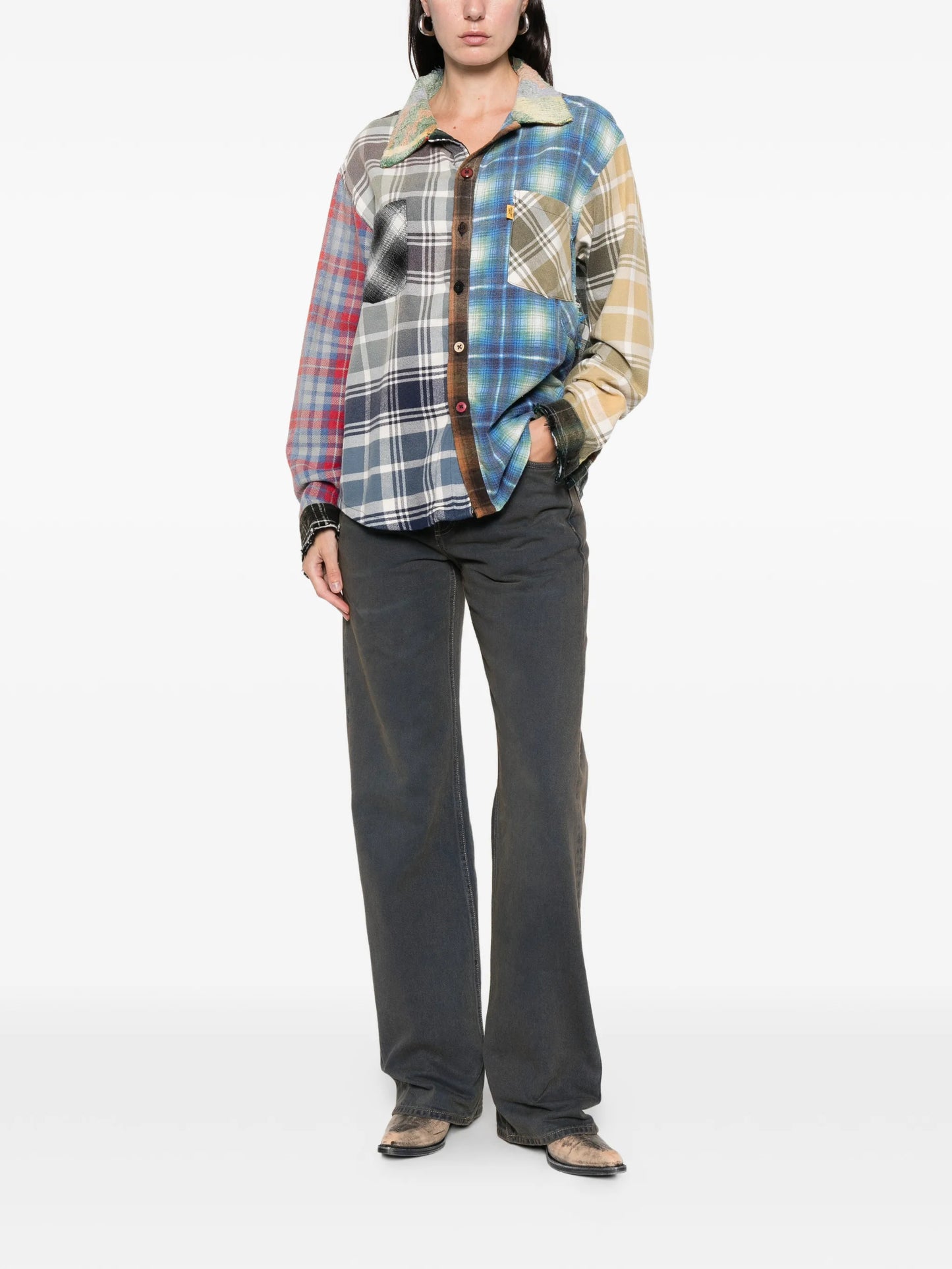 plaid pocket shirt