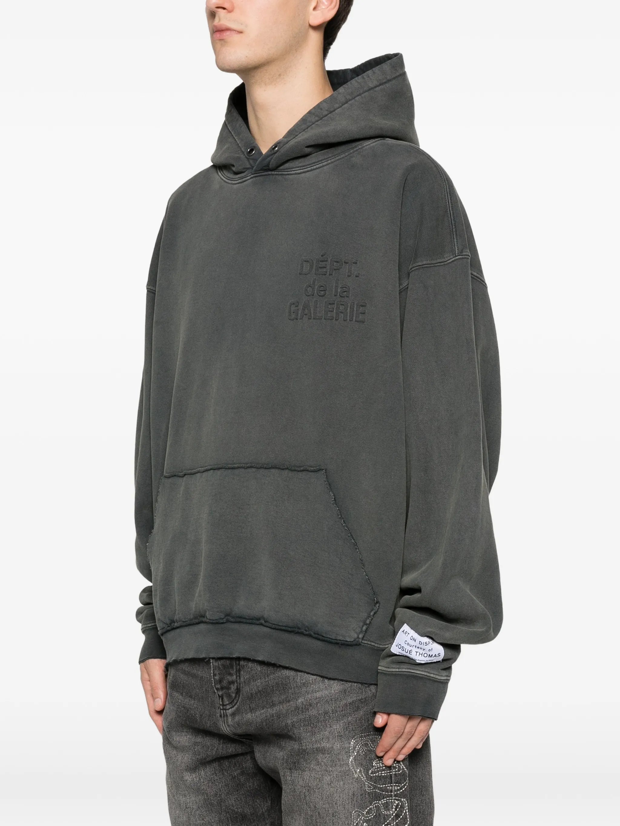 logo-embossed hoodie