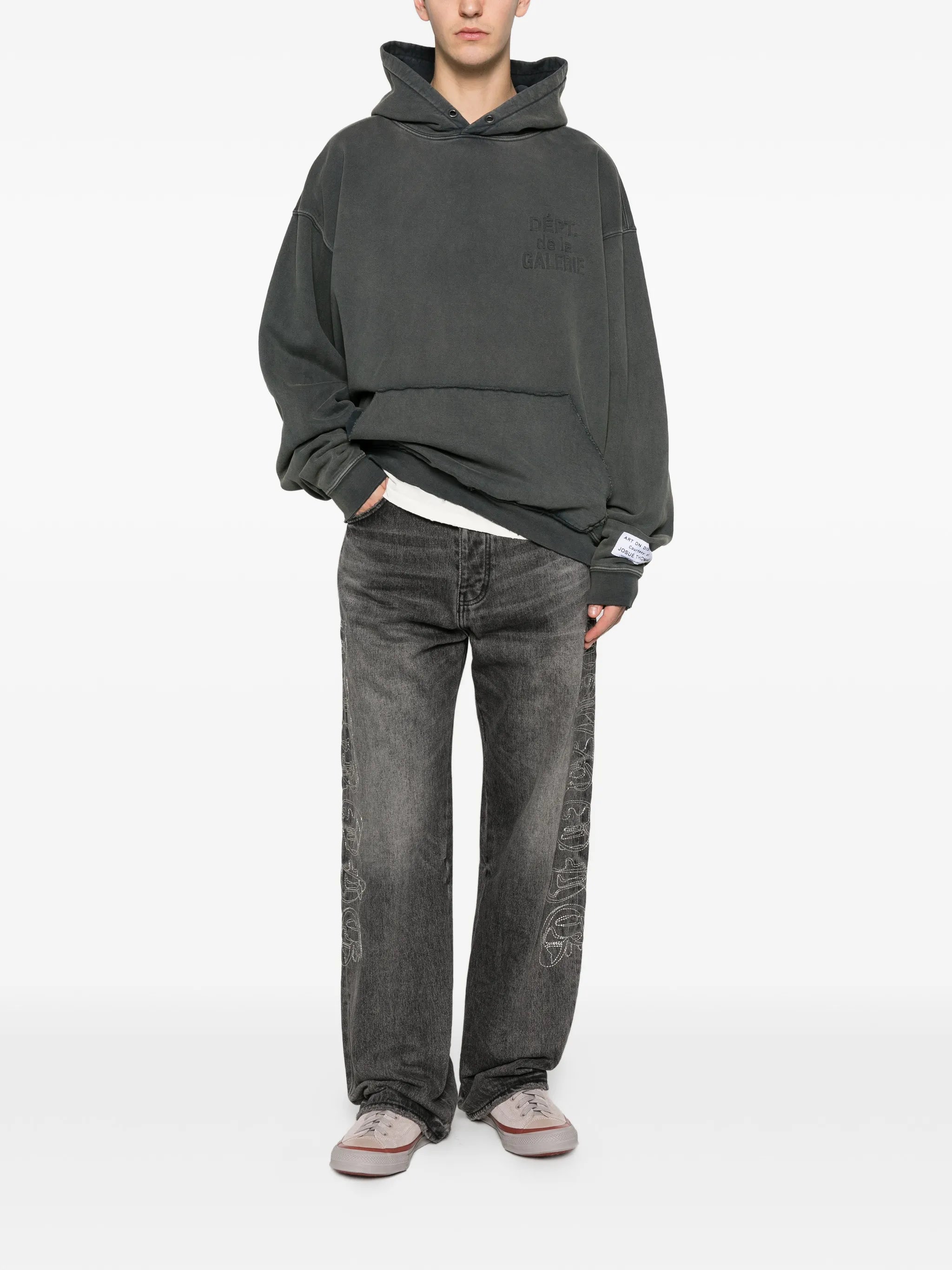 logo-embossed hoodie