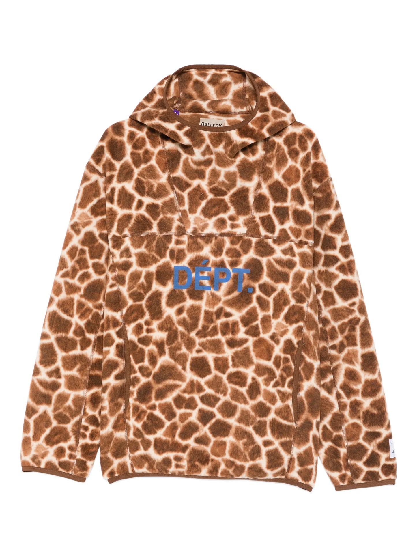 giraffe-print fleece hoodie