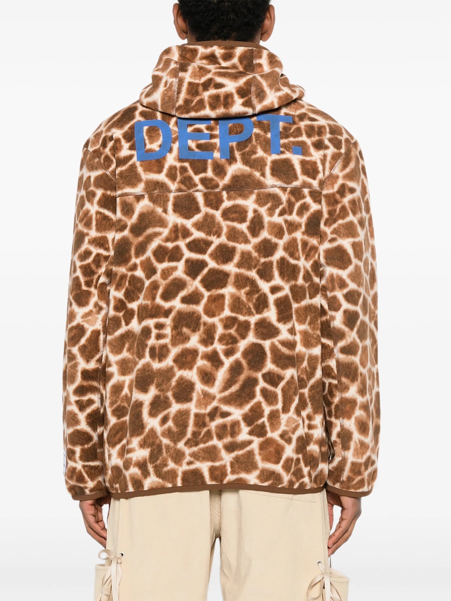 giraffe-print fleece hoodie