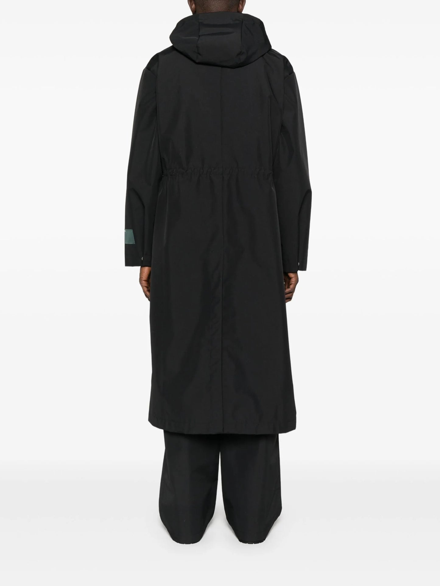 flap-pocket hooded raincoat