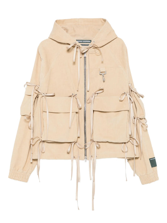 strap-detail hooded jacket