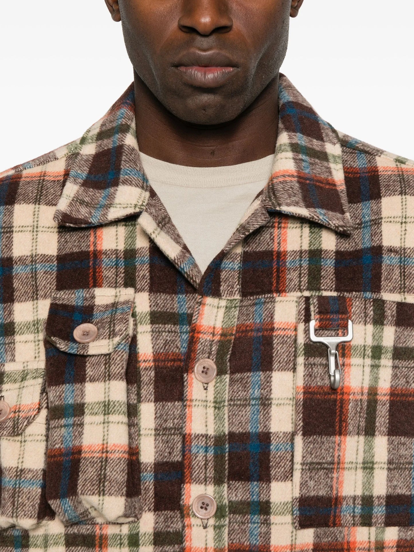 plaid multi-pocket shirt