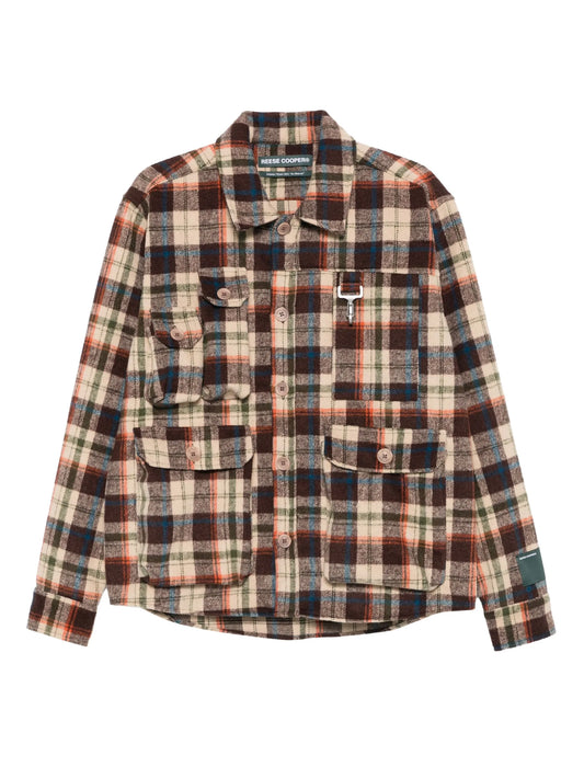 plaid multi-pocket shirt