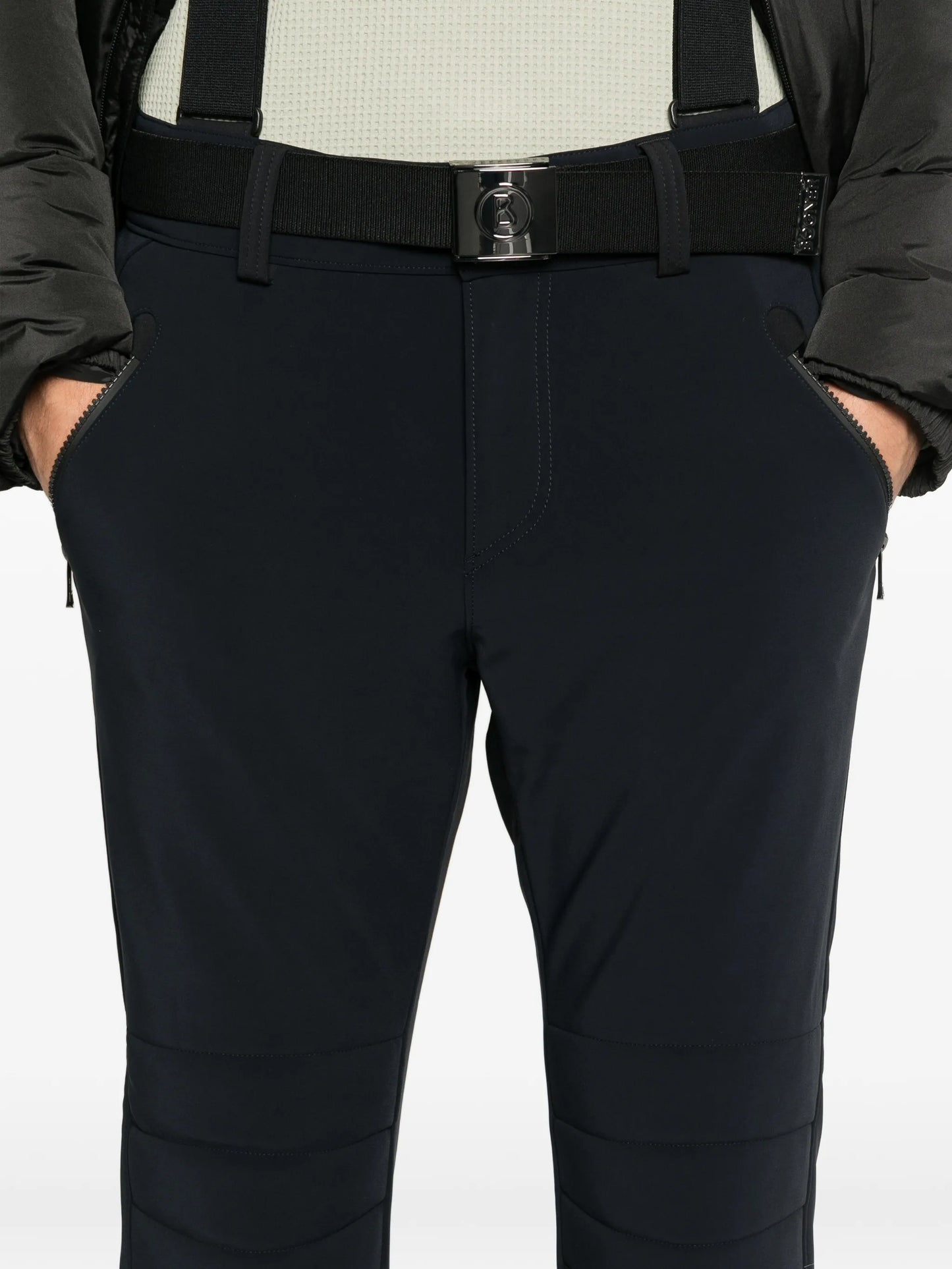 belted suspender ski pants